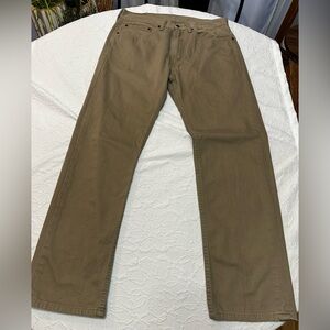 Levis 505 Mens 34x32 Khaki Tan Regular Fit Straight Leg Zip Fly 5 Pocket Jeans